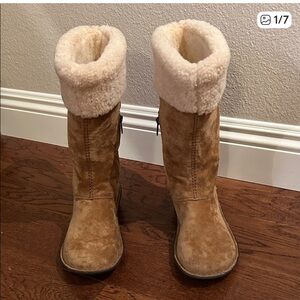 UGG Tan Shearling-Lined Winter Boots